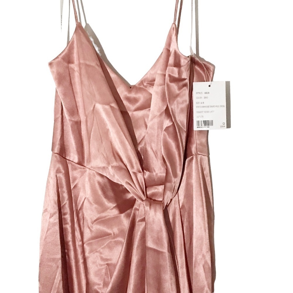 After Six Halter Midi Dress With Draped Tulip Skirt in Desert Rose Size 6 nwt - Picture 5 of 9